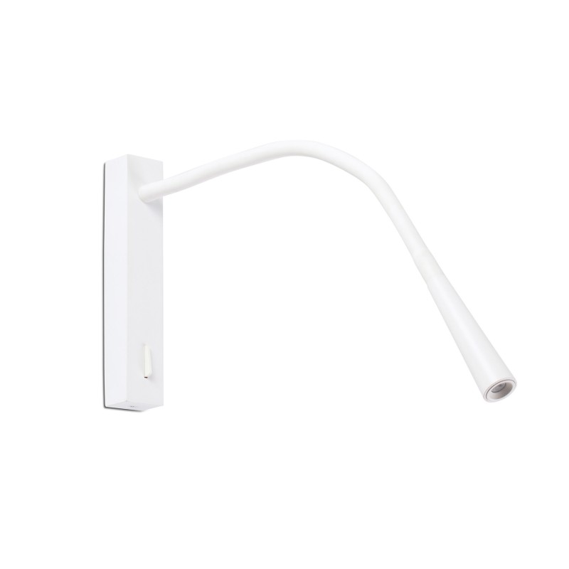 Lâmpada de parede em aço com LED integrado, acabamento mate em branco MAUZAC