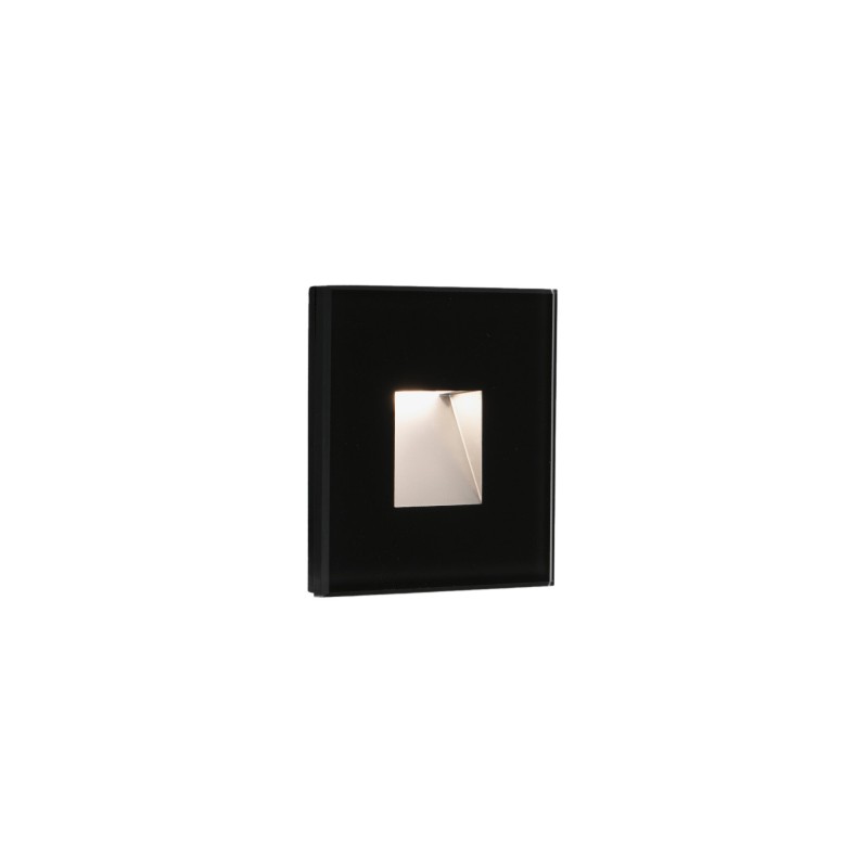 Luminária de parede em policarbonato com LED integrado preto fosco LHOMME