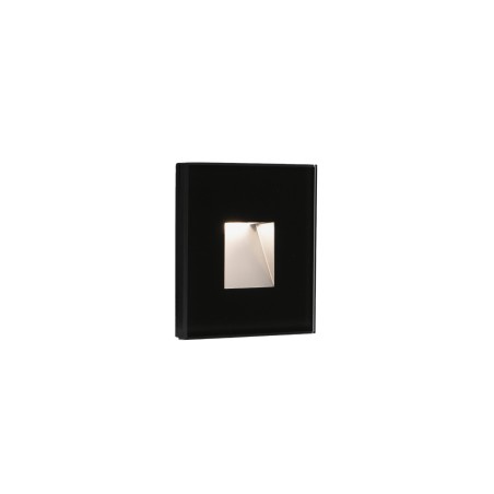 Luminária de parede em policarbonato com LED integrado preto fosco LHOMME