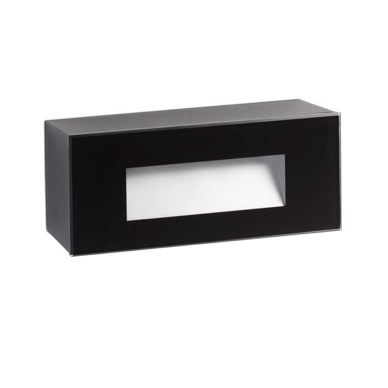 Lâmpada de parede em policarbonato com LED integrado, preto fosco, CAZALIS