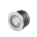 Luminária de suelo con LED integrado de acero cepillado RIOCAUD