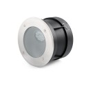 Luminária de suelo con LED integrado en acero cepillado LANNEC