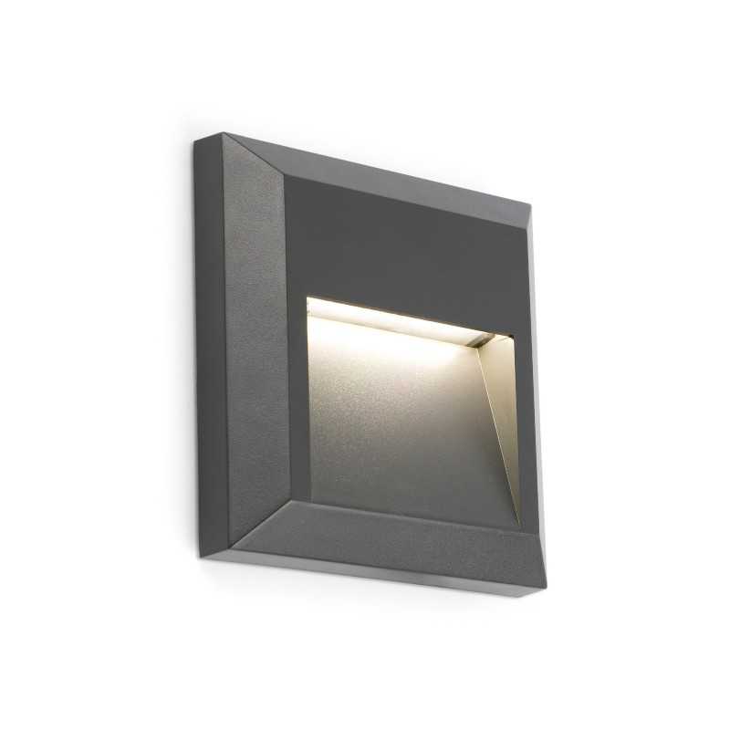 Luminária de parede em plástico cinza com LED integrado POURCY