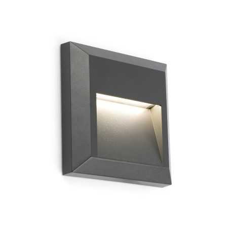 Luminária de parede em plástico cinza com LED integrado POURCY