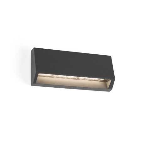 Lâmpada de parede em plástico cinza com LED integrado BOISSE