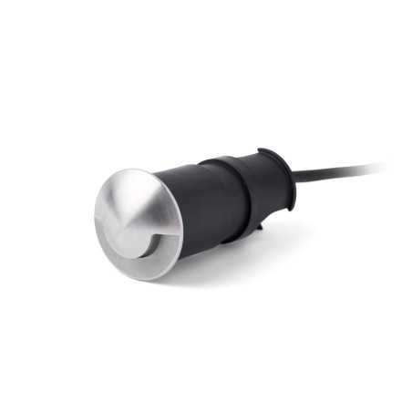 Luminária de piso de acero con LED integrado en acero cepillado MERGEY