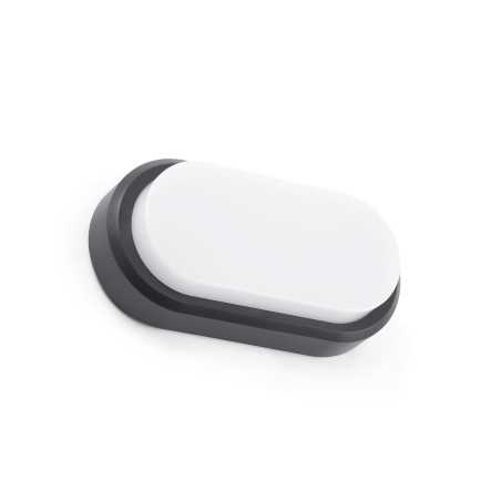 Luminária de parede em plástico cinza com LED integrado da marca BRENAC