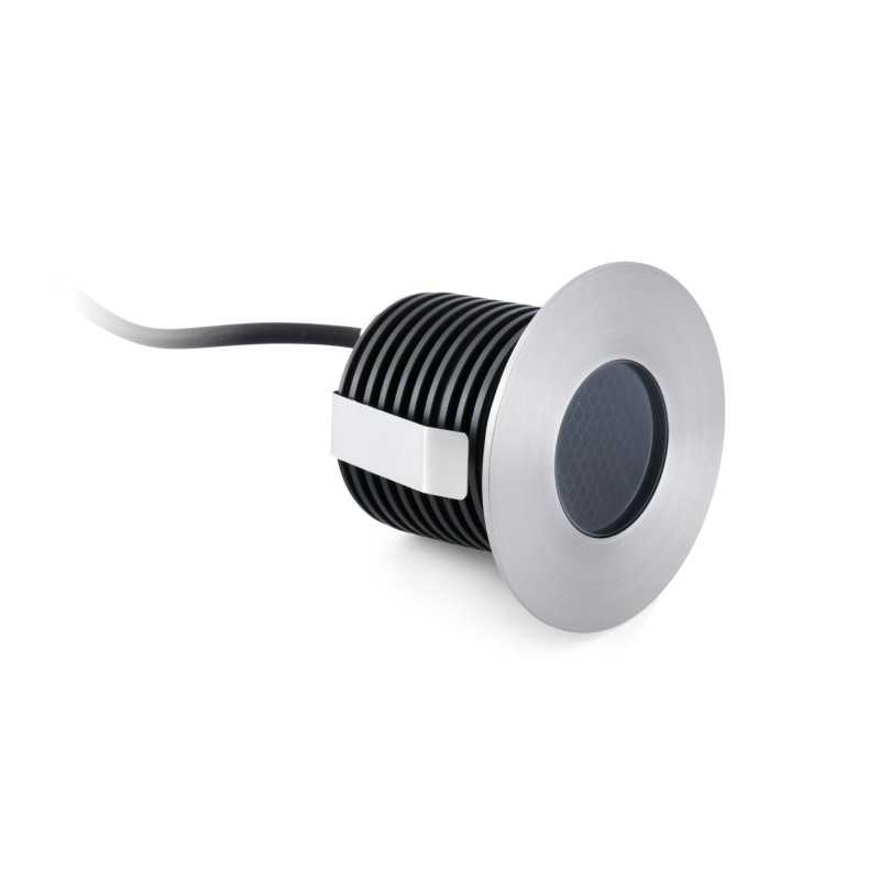Luminária de chão em aço com LED integrado em aço escovado COGOLIN