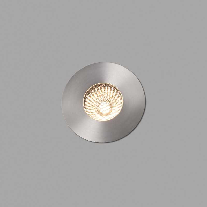Lâmpada de chão em aço com LED integrado em aço escovado AIZENAY