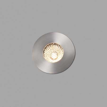 Lâmpada de chão em aço com LED integrado em aço escovado AIZENAY