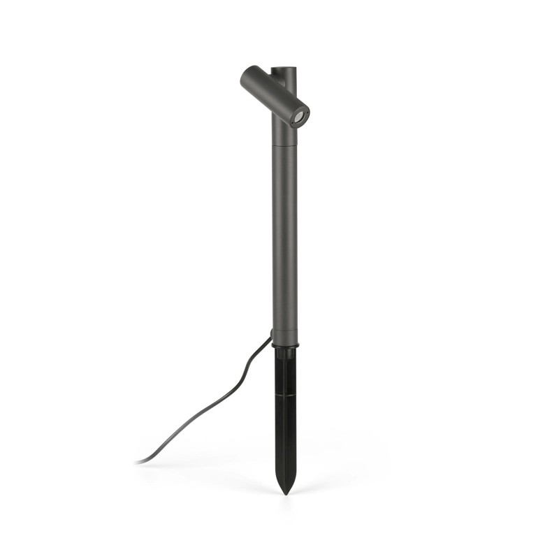Luminária de piso de alumínio com LED integrado cinza POUZOL