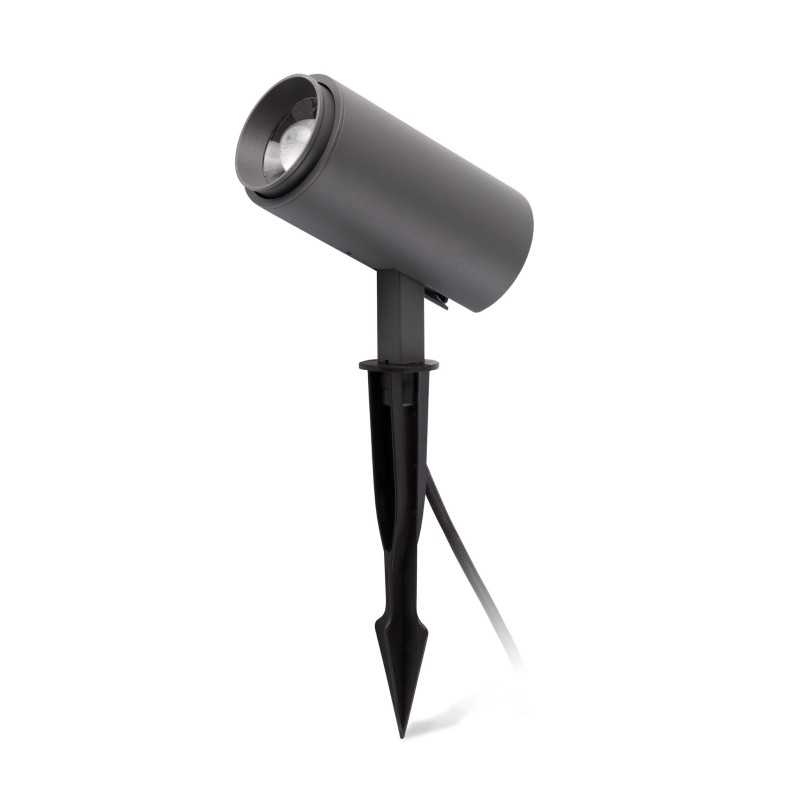 Luminária de pie em alumínio com LED integrado cinza TRAYES