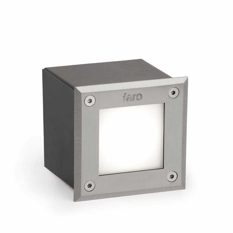 Luminária de parede em aço com LED integrado em aço escovado CRESTE