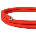 Tubo decorativo semirrígido vermelho para instalações de luz.