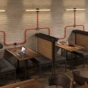 Tubo decorativo semirrígido vermelho para instalações de luz.