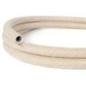 Tubo decorativo semirrígido de linho para instalações de luz.
