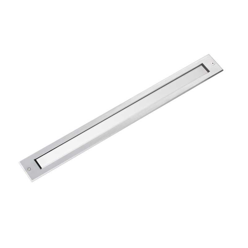 Lâmpada de chão em aço com LED integrado em aço escovado EULMONT