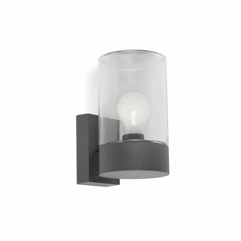 Luminária de parede em alumínio cinza BLUFFY E27