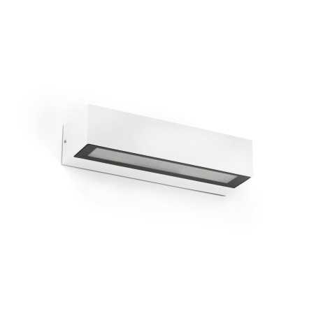 Luminária de parede em alumínio com LED integrado, acabamento fosco branco AR VAZ