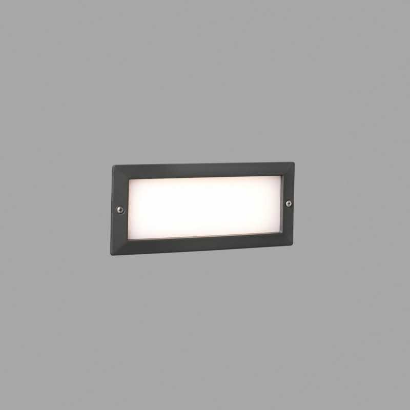 Luminária de parede em alumínio com LED integrado cinza BOCULE