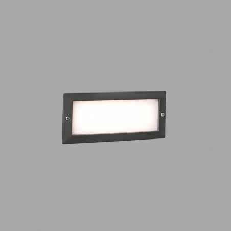 Luminária de parede em alumínio com LED integrado cinza BOCULE