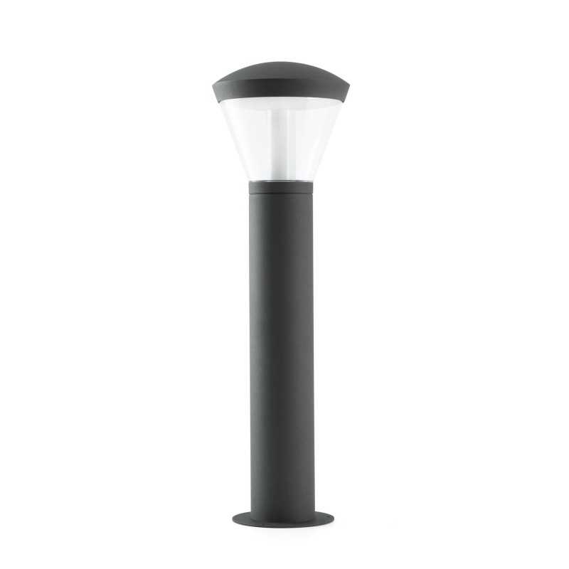 Lâmpada de chão em alumínio cinza com LED integrado FOSSOY