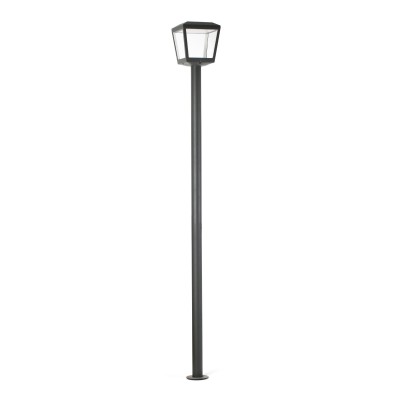 Luminária de chão em alumínio com LED integrado cinza NABIRAT