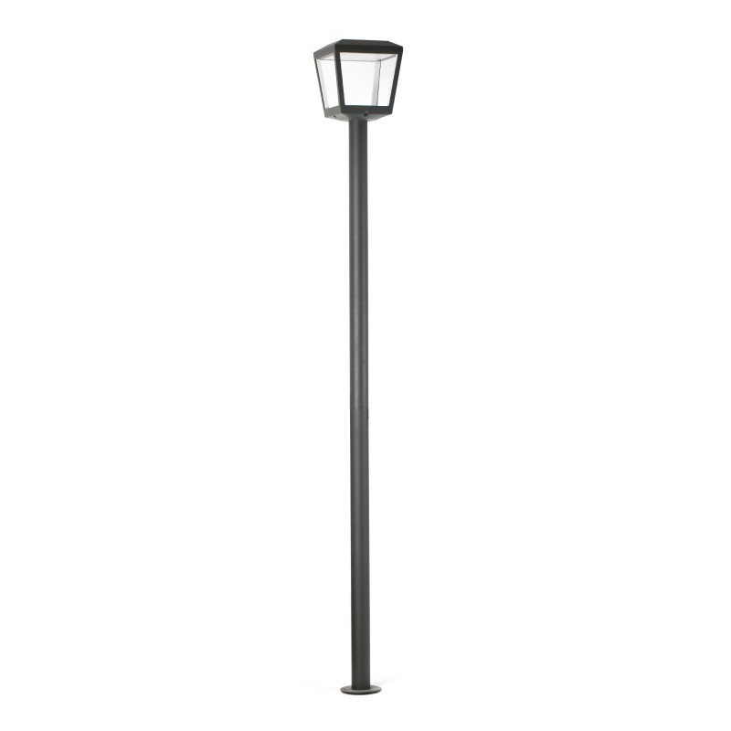 Luminária de chão em alumínio com LED integrado cinza NABIRAT