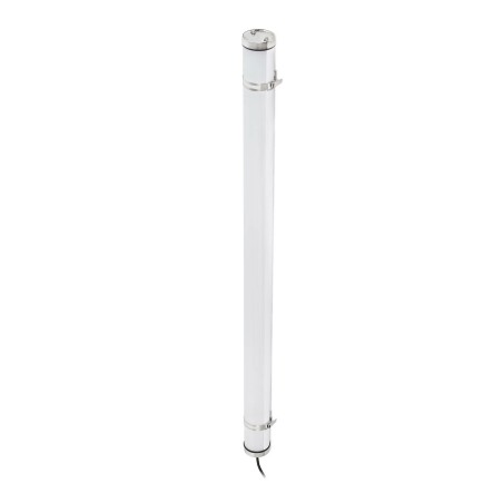Luminária de parede em aço cromado brilhante com LED integrado da marca PULNEY.