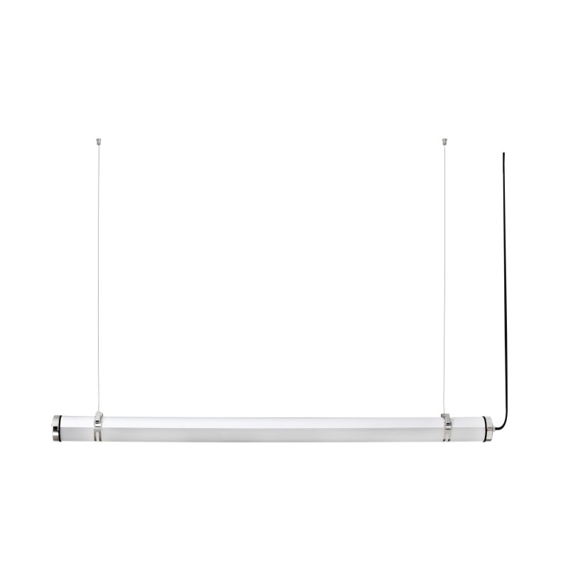 Candeeiro teto em aço com LED integrado acabamento cromado brilhante ARGANCY