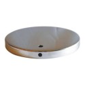 Base para lâmpadas cromada de 140mm de diâmetro deslocada.