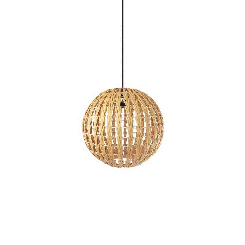 Pendente simples VITRY de vime E27 LED cor madeira