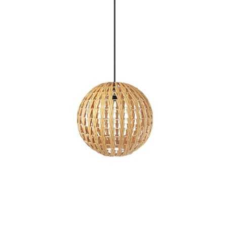 Pendente simples VITRY de vime E27 LED cor madeira