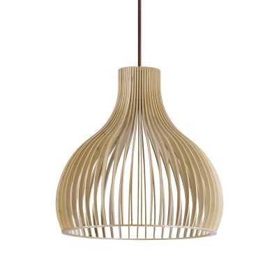 Pendente simples NUITS em madeira E27 LED