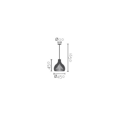 Pendente simples NUITS em madeira E27 LED