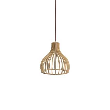 Pendente simples OSFOND em madeira E27 LED cor de madeira
