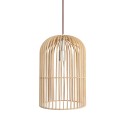 Pendente simples MEYRE em madeira com LED E27 cor de madeira