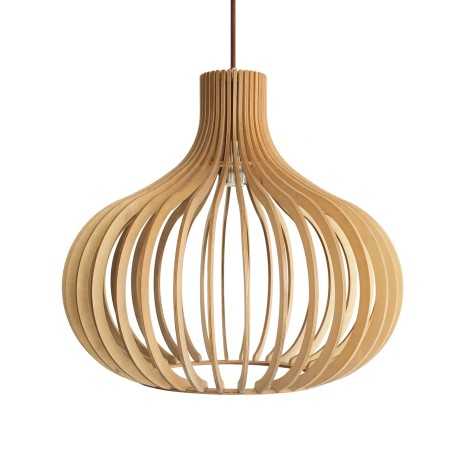 Pendente simples PASTINA em madeira E27 LED cor de madeira