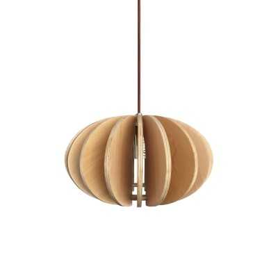 Pendente simples CRUIX em madeira E27 LED cor madeira