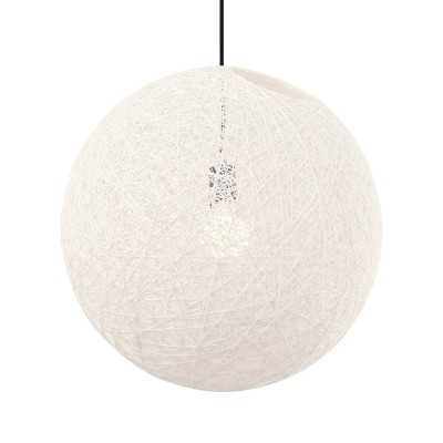 Pendente simples BIANE em tecido E27 LED cor branco cru.