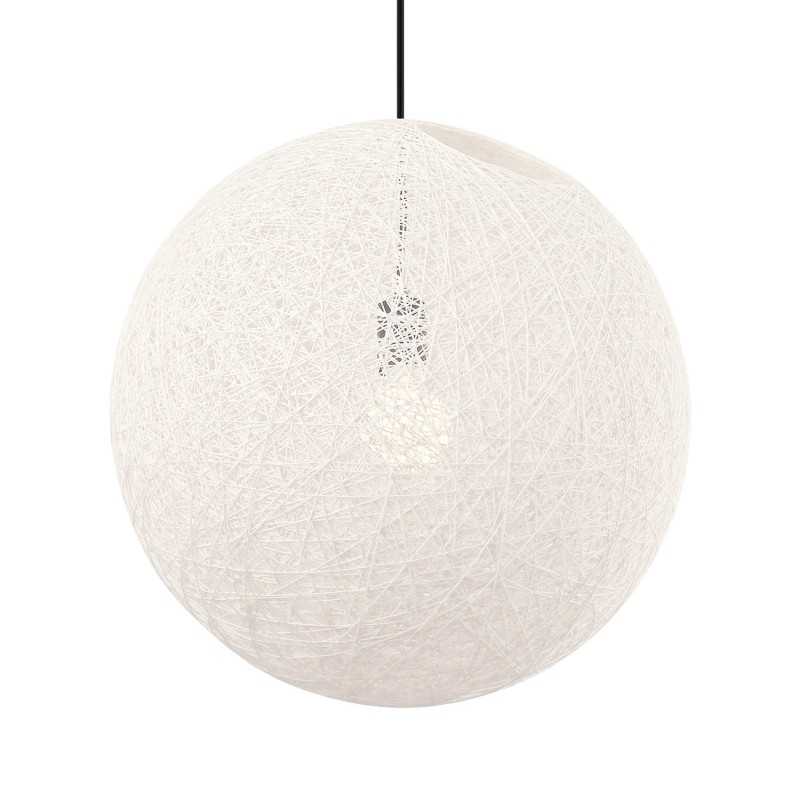 Pendente simples BIANE em tecido E27 LED cor branco cru.