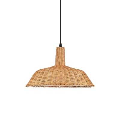 Pendente simples ORVAUX em vime LED E27 cor madeira