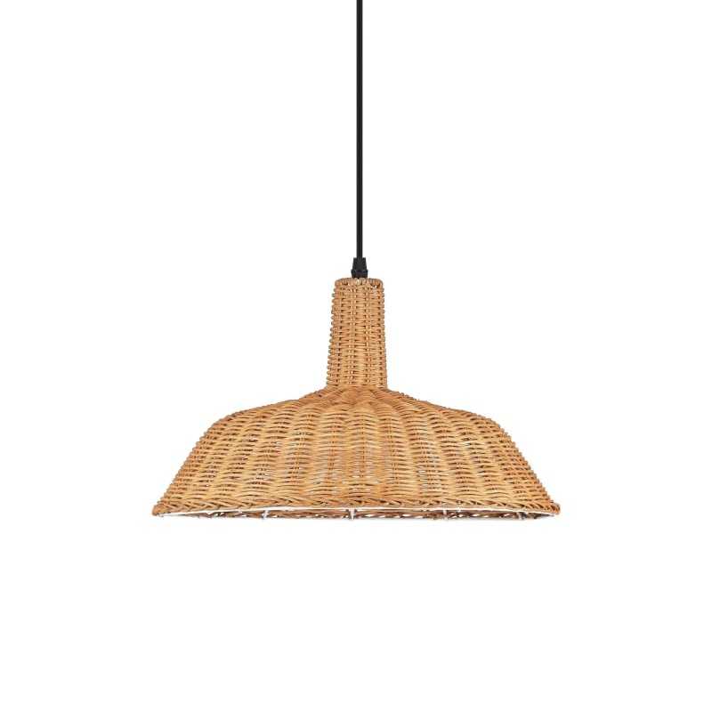 Pendente simples ORVAUX em vime LED E27 cor madeira