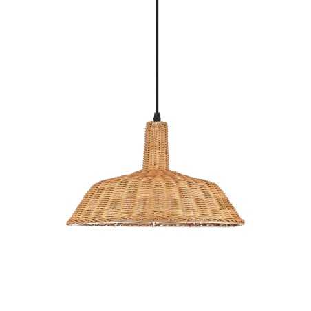 Pendente simples ORVAUX em vime LED E27 cor madeira