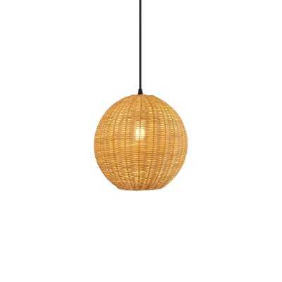 Pendente simples DUNGY em vime E27 LED cor de madeira