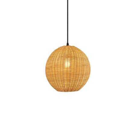 Pendente simples DUNGY em vime E27 LED cor de madeira