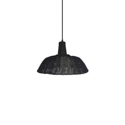 Pendente simples PAYRAT vime E27 LED cor madeira escura
