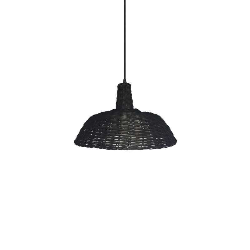 Pendente simples PAYRAT vime E27 LED cor madeira escura