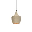 Pendente simples CACHY de cânhamo E27 LED cor madeira