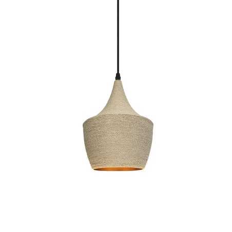 Pendente simples CACHY de cânhamo E27 LED cor madeira